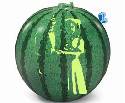 عکس الگوی عروس و داماد روی هندوانه