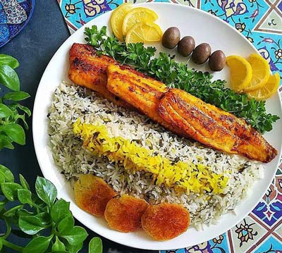 عکس سبزی پلو با ماهی برا عید