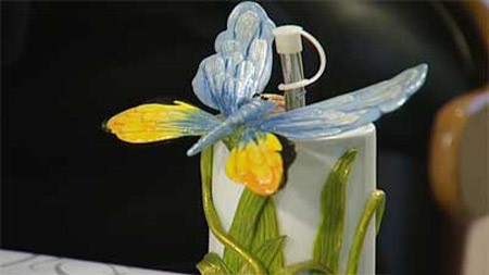 عکس پروانه با خمیر فرانز روی ظروف