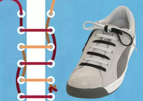 عکس آموزش بستن بند کفش zx