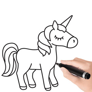 عکس آموزش نقاشی اسب تک شاخ