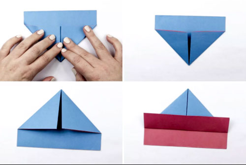 عکس آموزش ساخت قایق کاغذی اوریگامی