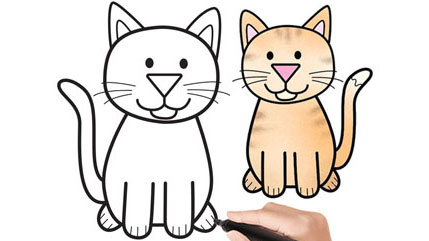 عکس آموزش نقاشی گربه
